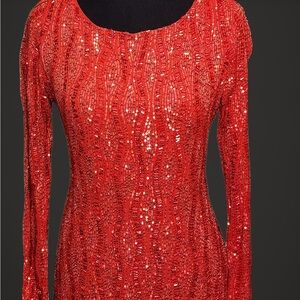 Elegant Red Sequin Dress